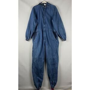 VTG Universal Overall Stone Cutter Sanforized Union Stirrup Hooded Denim 40 Rare